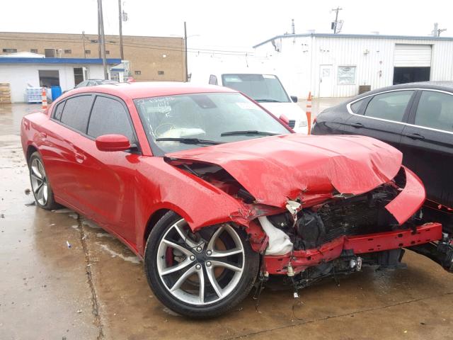 2C3CDXHG9FH745611 - 2015 DODGE CHARGER SX RED photo 1