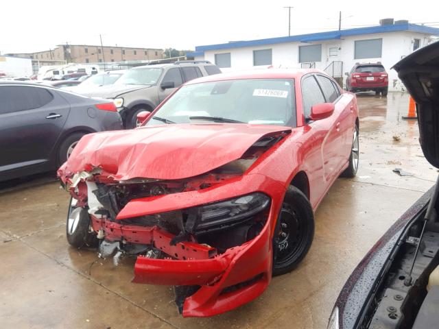 2C3CDXHG9FH745611 - 2015 DODGE CHARGER SX RED photo 2