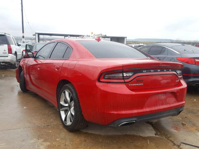 2C3CDXHG9FH745611 - 2015 DODGE CHARGER SX RED photo 3