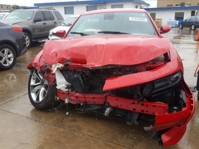 2C3CDXHG9FH745611 - 2015 DODGE CHARGER SX RED photo 9