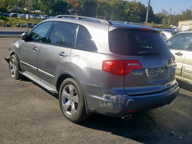 2HNYD28508H511762 - 2008 ACURA MDX SPORT GRAY photo 3