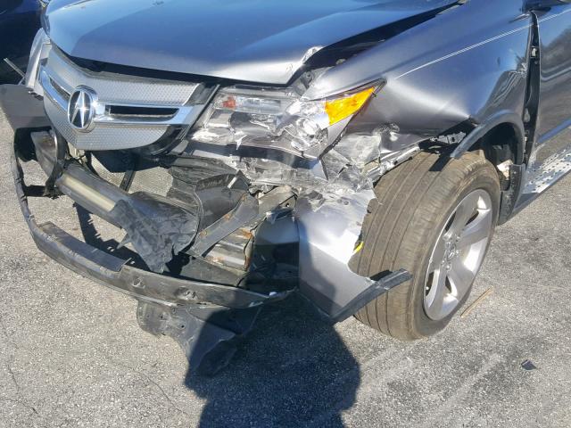 2HNYD28508H511762 - 2008 ACURA MDX SPORT GRAY photo 9