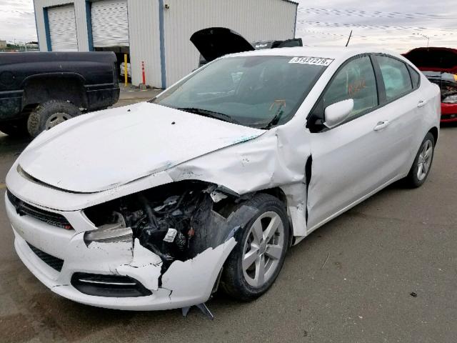 1C3CDFBB0GD660887 - 2016 DODGE DART SXT WHITE photo 2