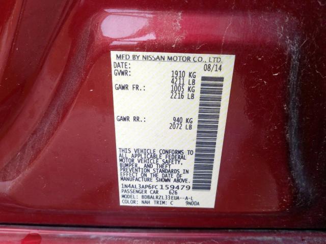 1N4AL3AP6FC159479 - 2015 NISSAN ALTIMA 2.5 MAROON photo 10