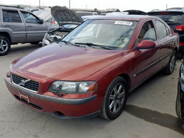 YV1RS61R522179137 - 2002 VOLVO S60 RED photo 2