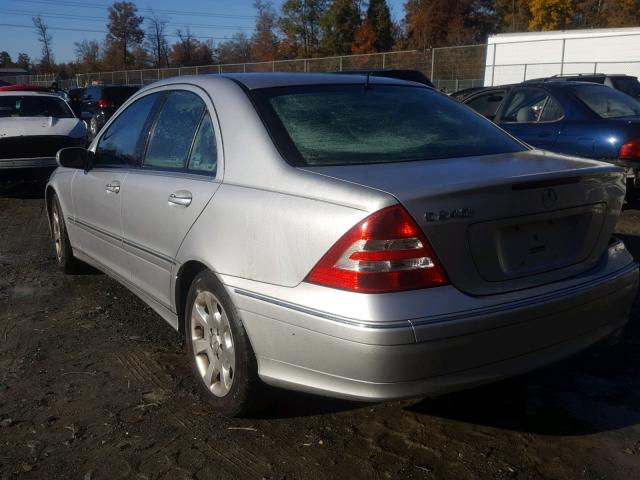 WDBRF61J35A759046 - 2005 MERCEDES-BENZ C 240 SILVER photo 3