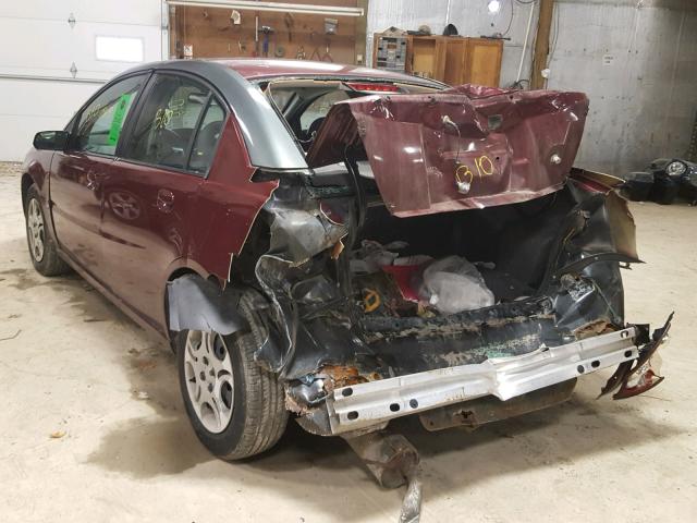1G8AJ52F53Z162233 - 2003 SATURN ION LEVEL MAROON photo 3