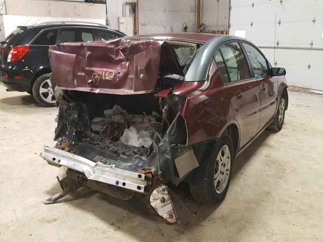 1G8AJ52F53Z162233 - 2003 SATURN ION LEVEL MAROON photo 4