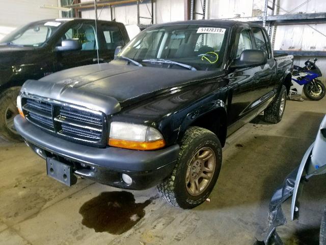 1D7HG38N63S102112 - 2003 DODGE DAKOTA QUA BLACK photo 2