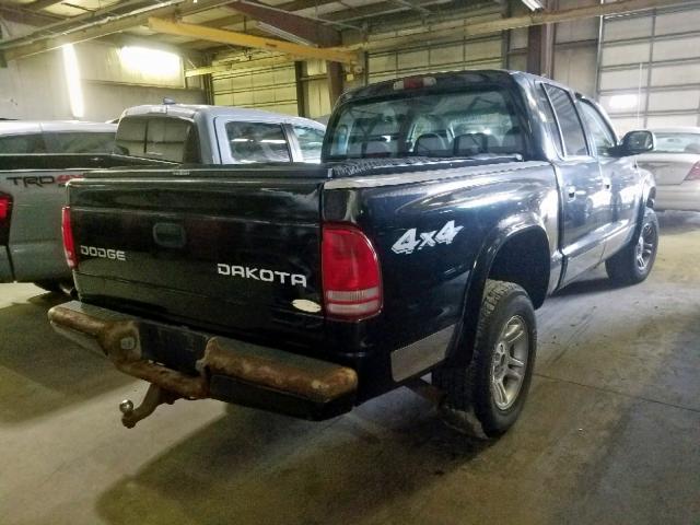 1D7HG38N63S102112 - 2003 DODGE DAKOTA QUA BLACK photo 4