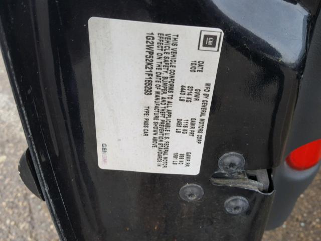 1G2WP52K21F165293 - 2001 PONTIAC GRAND PRIX Սև լուսանկար 10