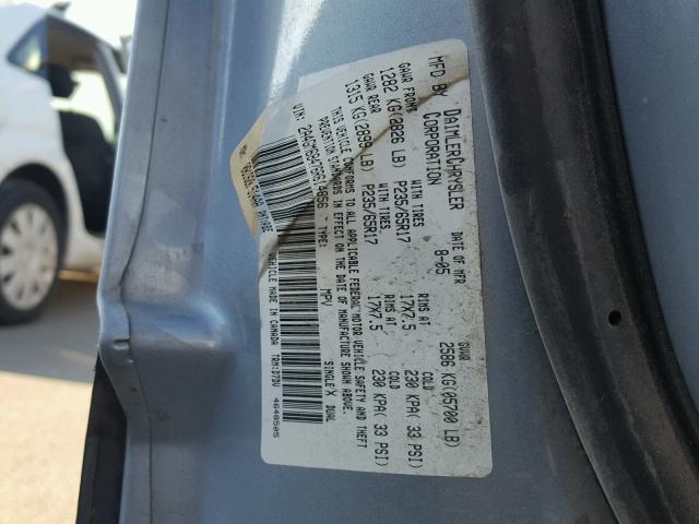 2A4GM68476R614856 - 2006 CHRYSLER PACIFICA T BLUE photo 10