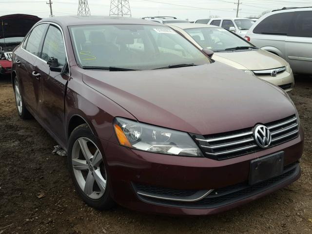 1VWBP7A35CC015308 - 2012 VOLKSWAGEN PASSAT SE BURGUNDY photo 1