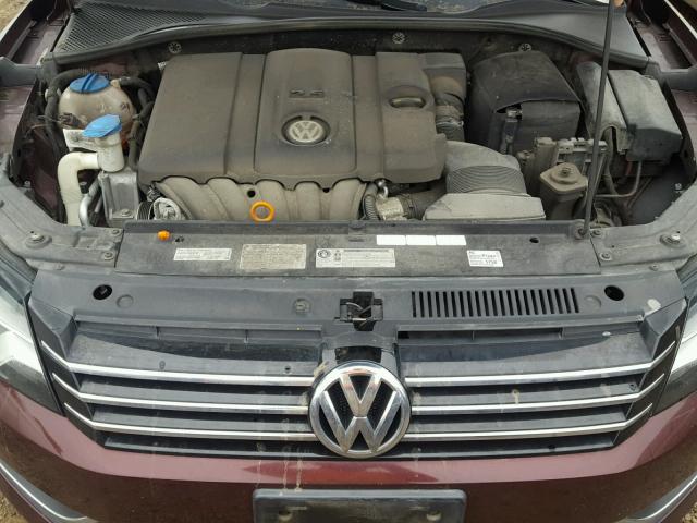 1VWBP7A35CC015308 - 2012 VOLKSWAGEN PASSAT SE BURGUNDY photo 7