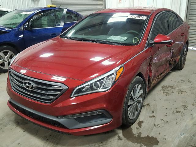 5NPE34AF9FH103985 - 2015 HYUNDAI SONATA SPO RED photo 2