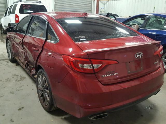 5NPE34AF9FH103985 - 2015 HYUNDAI SONATA SPO RED photo 3