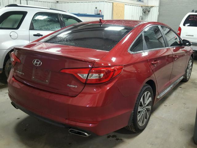 5NPE34AF9FH103985 - 2015 HYUNDAI SONATA SPO RED photo 4