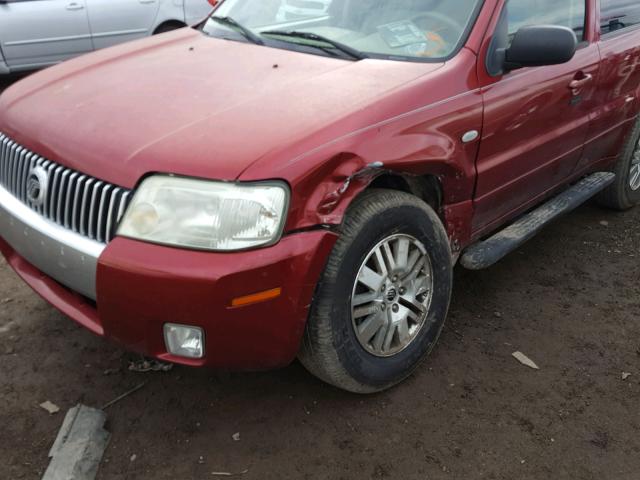 4M2CU571X6KJ10901 - 2006 MERCURY MARINER MAROON photo 9