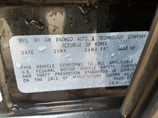 KL1TD56646B532852 - 2006 CHEVROLET AVEO BASE Қара фото 10