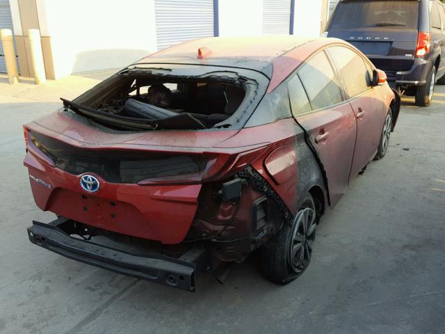 JTDKARFP9H3016089 - 2017 TOYOTA PRIUS PRIM წითელი ფოტო 4