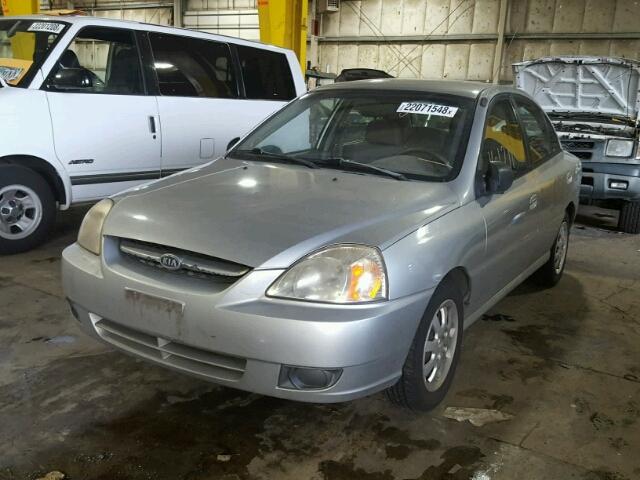 KNADC125336281796 - 2003 KIA RIO GRAY photo 2