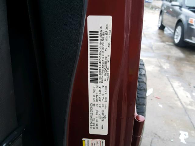 1J4GA391X7L144988 - 2007 JEEP WRANGLER X MAROON photo 10