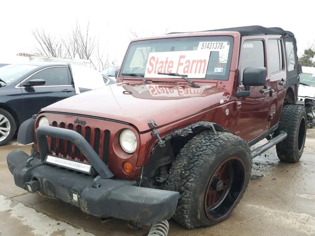 1J4GA391X7L144988 - 2007 JEEP WRANGLER X MAROON photo 2