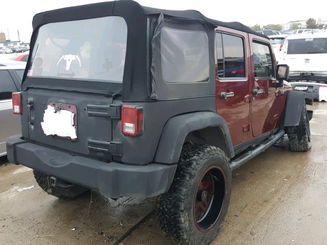 1J4GA391X7L144988 - 2007 JEEP WRANGLER X MAROON photo 4