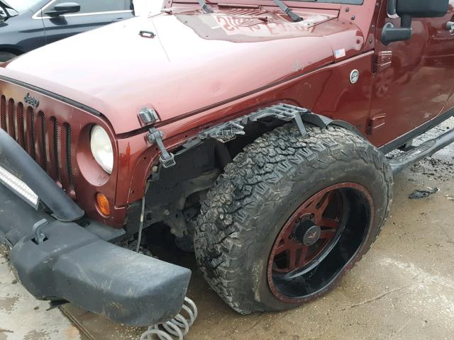 1J4GA391X7L144988 - 2007 JEEP WRANGLER X MAROON photo 9