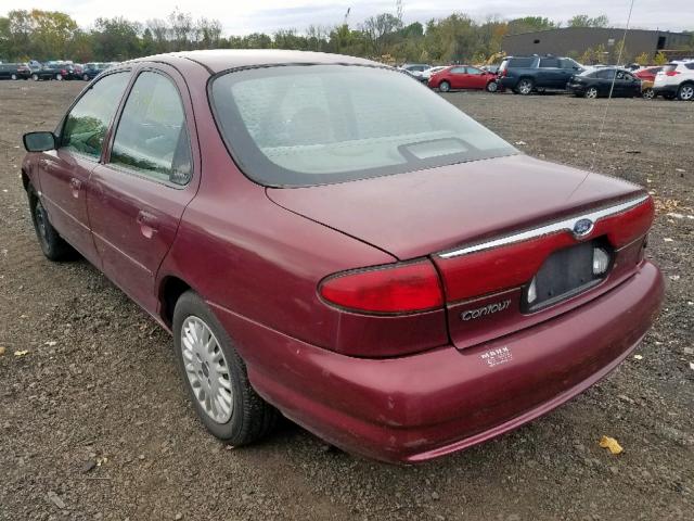 1FAFP6632WK202609 - 1998 FORD CONTOUR LX BURGUNDY photo 3