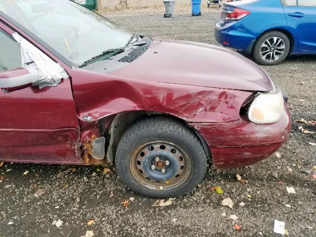 1FAFP6632WK202609 - 1998 FORD CONTOUR LX BURGUNDY photo 9