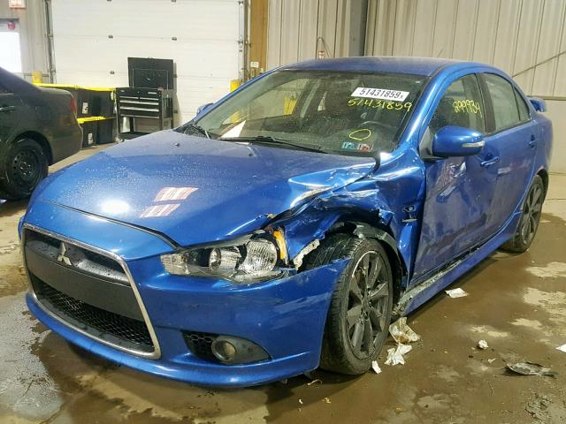 JA32U8FW3FU001117 - 2015 MITSUBISHI LANCER GT BLUE photo 2