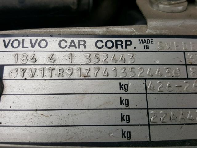 YV1TR91Z741352443 - 2004 VOLVO S80 T6 SILVER photo 10