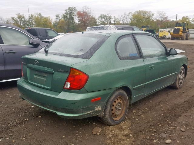 KMHCG35C35U365362 - 2005 HYUNDAI ACCENT GS GREEN photo 4