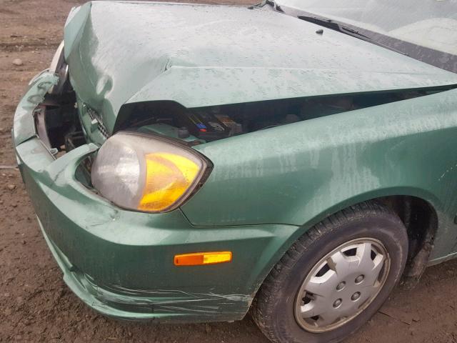 KMHCG35C35U365362 - 2005 HYUNDAI ACCENT GS GREEN photo 9