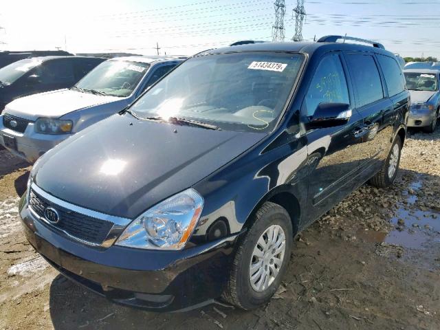 KNDMG4C78B6369346 - 2011 KIA SEDONA LX BLACK photo 2