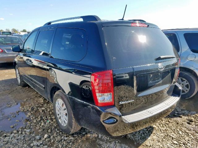 KNDMG4C78B6369346 - 2011 KIA SEDONA LX BLACK photo 3