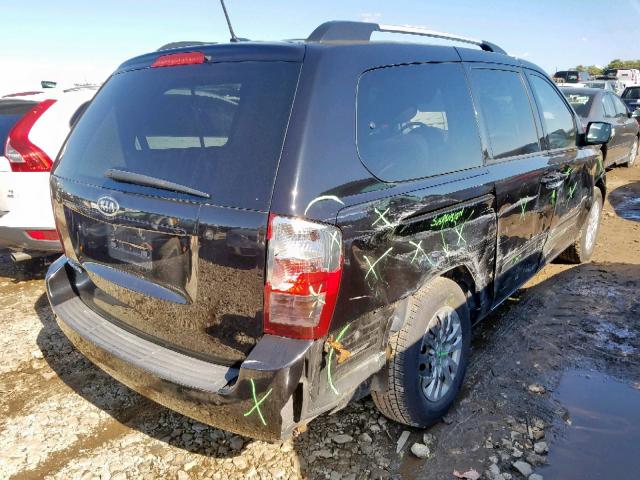 KNDMG4C78B6369346 - 2011 KIA SEDONA LX BLACK photo 4