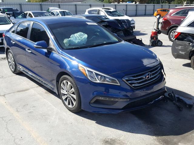 5NPE34AFXFH129964 - 2015 HYUNDAI SONATA SPO BLUE photo 1