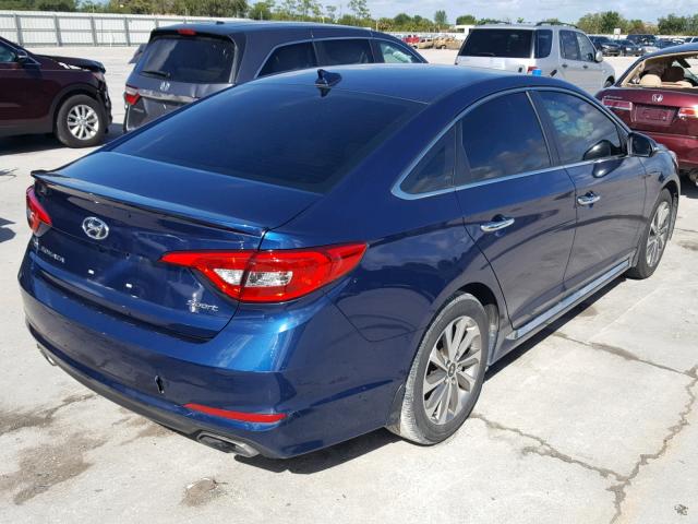 5NPE34AFXFH129964 - 2015 HYUNDAI SONATA SPO BLUE photo 4