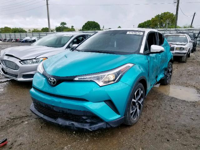 NMTKHMBX3JR002129 - 2018 TOYOTA C-HR XLE GREEN photo 2