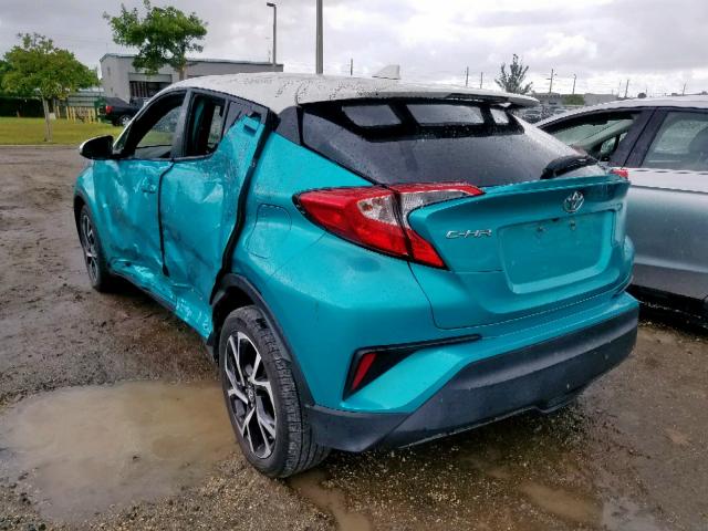 NMTKHMBX3JR002129 - 2018 TOYOTA C-HR XLE GREEN photo 3