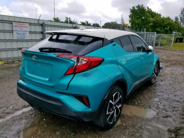 NMTKHMBX3JR002129 - 2018 TOYOTA C-HR XLE GREEN photo 4