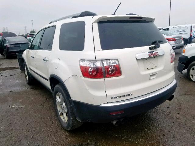 1GKLRKED1AJ173875 - 2010 GMC ACADIA SL WHITE photo 3