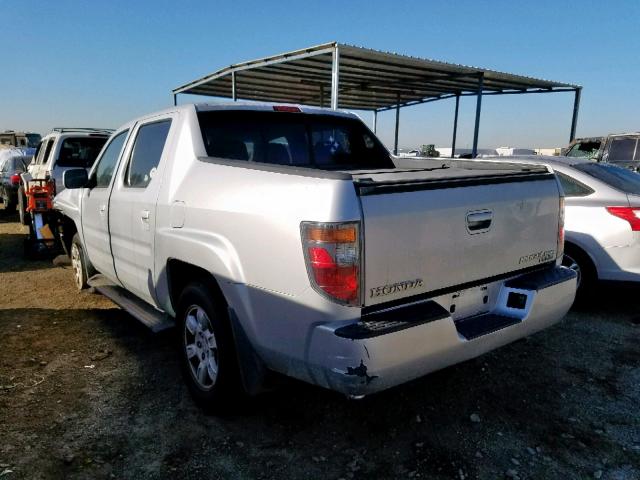 2HJYK16486H518029 - 2006 HONDA RIDGELINE SILVER photo 3