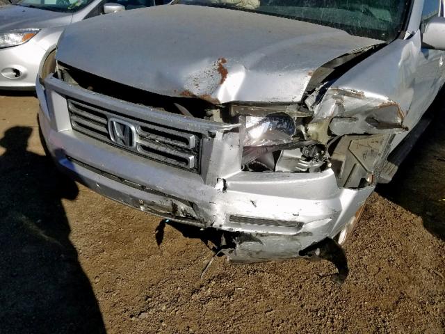 2HJYK16486H518029 - 2006 HONDA RIDGELINE SILVER photo 9