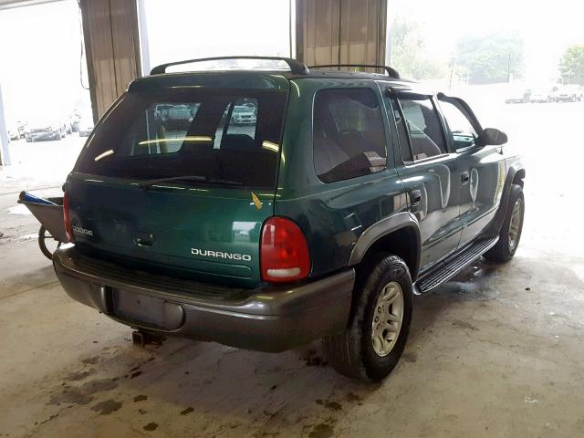 1B4HS38N52F206653 - 2002 DODGE DURANGO SP GREEN photo 4