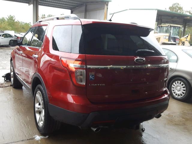 1FM5K8F81EGC39692 - 2014 FORD EXPLORER L RED photo 3