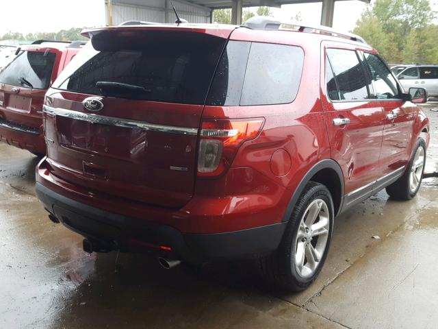 1FM5K8F81EGC39692 - 2014 FORD EXPLORER L RED photo 4