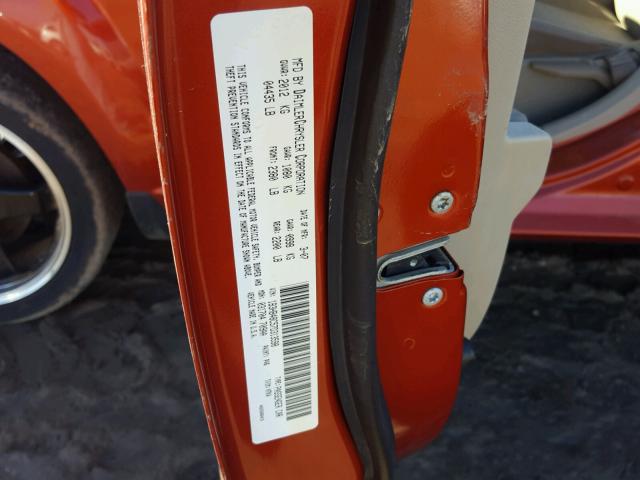 1B3HB48C57D313598 - 2007 DODGE CALIBER SX ORANGE photo 10